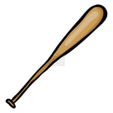 Téléchargez les illustrations : Bâton de baseball main dessinée Doodle Icône - en licence libre de droit