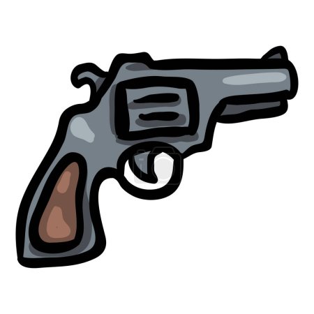 Revolver Hand Drawn Doodle Icon