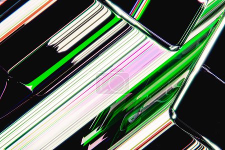 Fondo de vidrio abstracto con reflejos dispersos y coloridos. 3d renderizar