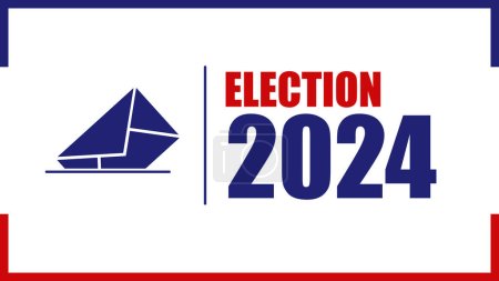 Illustration for Election day. Vote 2024 in USA, banner design. 2024 Election buttons with the USA flag and color - Animation - Royalty Free Image