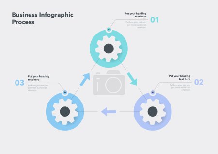 Illustration for Business infographic process with three steps. Easy to use for your website or presentation. - Royalty Free Image