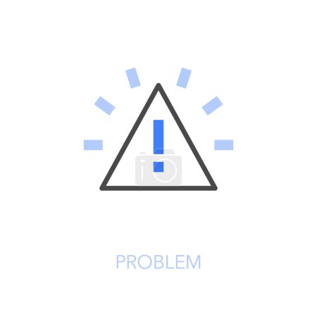 Illustration for Simple visualised problem icon symbol with an alert triangle sign. - Royalty Free Image