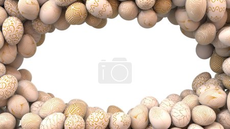 Photo for White and gold oval Easter egg frame - Royalty Free Image