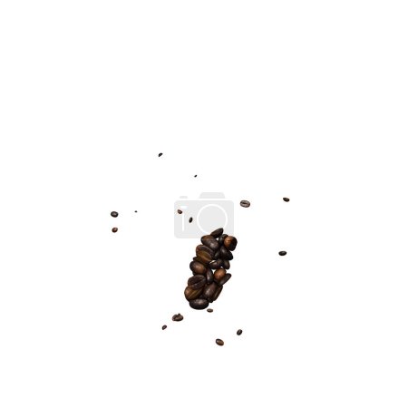 Photo for Coffee text typeface out of coffee beans isolated the character Apostrohe - Royalty Free Image