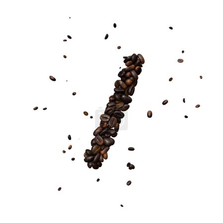 Photo for Coffee text typeface out of coffee beans isolated the character Backslash - Royalty Free Image