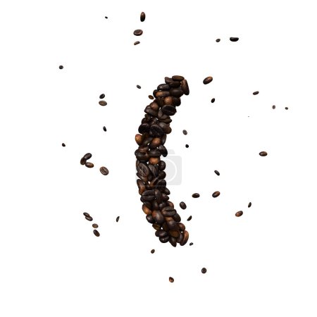 Photo for Coffee text typeface out of coffee beans isolated the character Bracket - Royalty Free Image