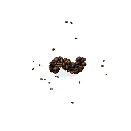 Photo for Coffee text typeface out of coffee beans isolated the character TILDE - Royalty Free Image
