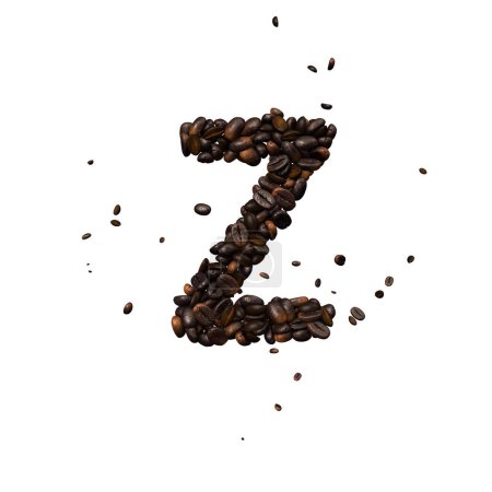Photo for Coffee text typeface out of coffee beans isolated the character Z - Royalty Free Image