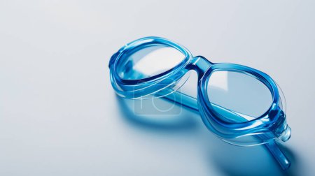 Blaue Schwimmbrille auf einem schlichten weißen Hintergrund Illustration von generative ai
