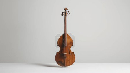 Un violon solitaire se dresse sur un fond neutre. illustration par generative ai