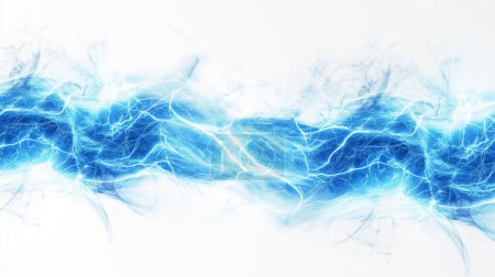 Téléchargez les photos : Lignes énergétiques abstraites bleues et blanches sur un fond doux. illustration par generative ai - en image libre de droit