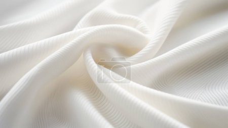 Foto de Elegante tela blanca con pliegues suaves y textura, material de tela pura y lujosa. - Imagen libre de derechos