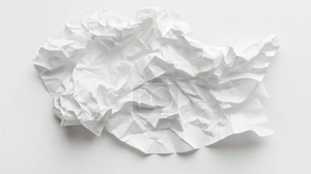 Zerknülltes Stück weißes Papier vor schlichtem Hintergrund, das Frustration oder Kreativität symbolisiert.