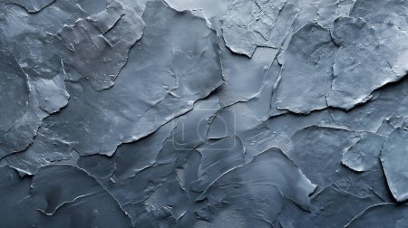 Photo for Close-up of textured dark gray slate with irregular and broken pieces, showing rough and smooth surfaces, suitable for natural backgrounds. - Royalty Free Image