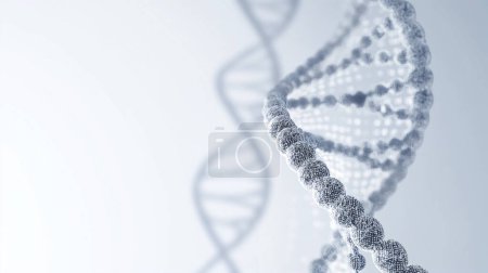Téléchargez les photos : Gros plan d'une structure à double hélice d'ADN avec un fond flou, symbolisant la génétique et la biologie moléculaire. - en image libre de droit