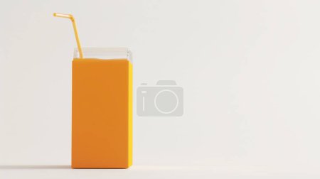 Téléchargez les photos : Glass of orange juice with a straw against a white background, showcasing simplicity and freshness. - en image libre de droit
