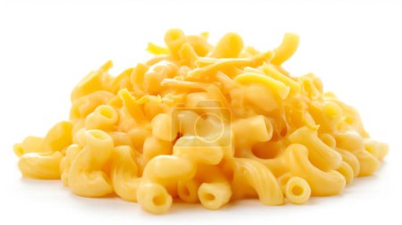 Creamy macaroni and cheese with melted cheddar, showcasing tender elbow pasta in a rich, golden cheese sauce.