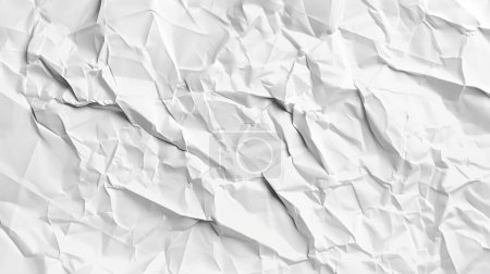 Crumpled white paper texture with light and shadow creating a complex pattern of folds and creases.