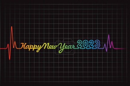 Illustration for Illustration for new year 2023 celebration for health awareness - Royalty Free Image