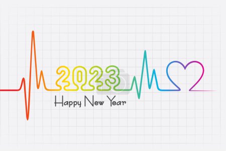 Illustration for Illustration for new year 2023 celebration for health awareness - Royalty Free Image