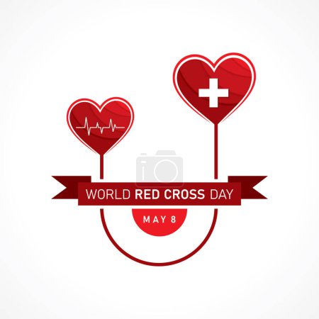 Photo for Vector Illustration for World Red Cross Day Concept celebrates on 8th may , It is a health concept - Royalty Free Image