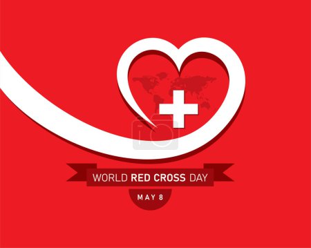 Illustration for Vector Illustration for World Red Cross Day Concept celebrates on 8th may , It is a health concept - Royalty Free Image