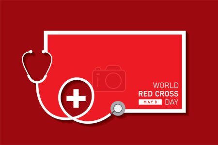 Photo for Vector Illustration for World Red Cross Day Concept celebrates on 8th may , It is a health concept - Royalty Free Image