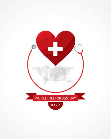 Illustration for Vector Illustration for World Red Cross Day Concept celebrates on 8th may , It is a health concept - Royalty Free Image