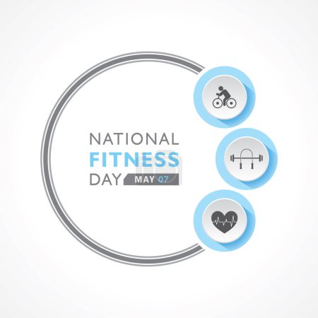Photo for A Fitness Concept -Vector Illustration for National Fitness Day celebrates on 7th may , - Royalty Free Image