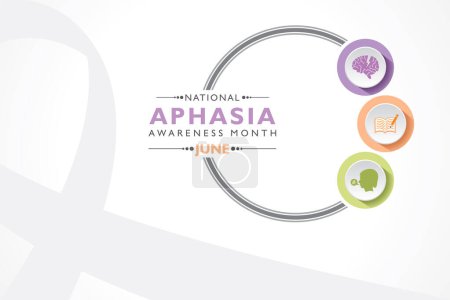Vector Illustration of National Afhasia Awareness Month observed in June every year. es un trastorno que afecta la forma en que se comunica