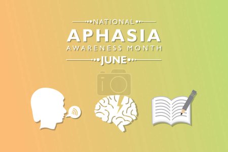 Vector Illustration of National Aphasia Awareness Month observed in June every year. it is a disorder that affects how you communicate