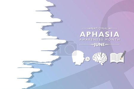 Illustration for Vector Illustration of National Aphasia Awareness Month observed in June every year. it is a disorder that affects how you communicate - Royalty Free Image