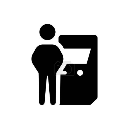 Ilustración de ATM retirar icono (ilustración vectorial) - Imagen libre de derechos