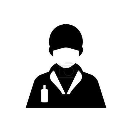 Téléchargez les illustrations : Icône de technicien en médicaments sur fond blanc - en licence libre de droit