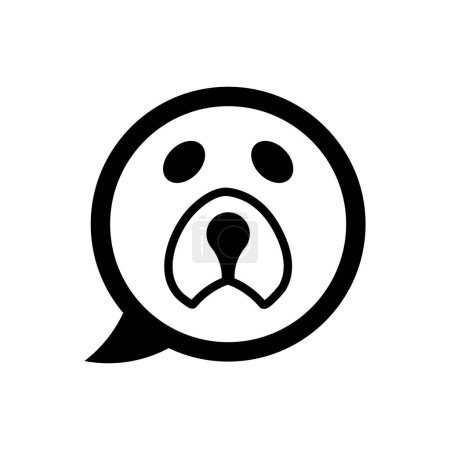Ilustración de Icono de charla de perro sobre fondo blanco - Imagen libre de derechos
