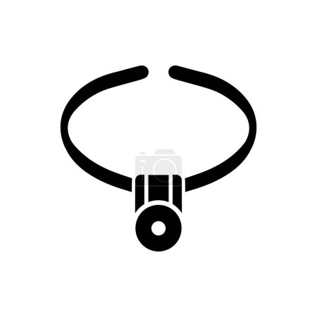 Ilustración de Icono de collar GPS para mascotas sobre fondo blanco - Imagen libre de derechos