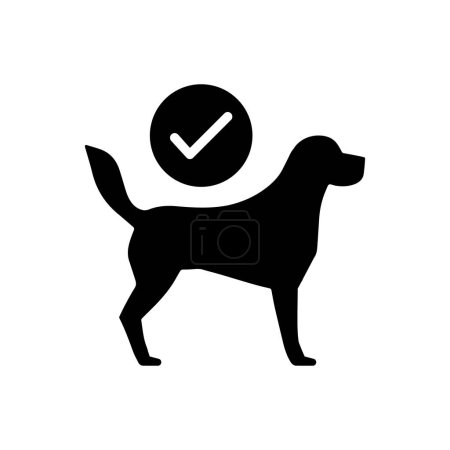 Ilustración de Icono de protección de la vacuna para mascotas sobre fondo blanco - Imagen libre de derechos