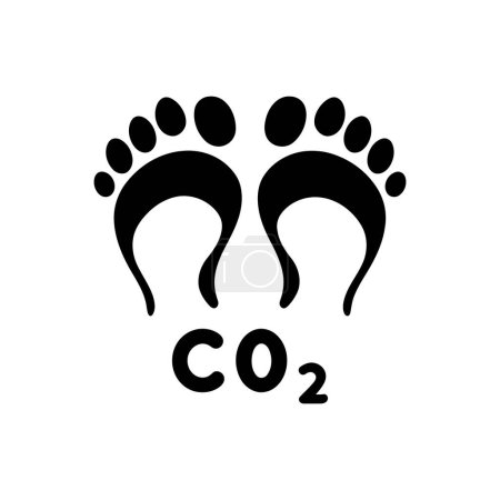 Ilustración de Icono de huella baja en carbono sobre fondo blanco - Imagen libre de derechos
