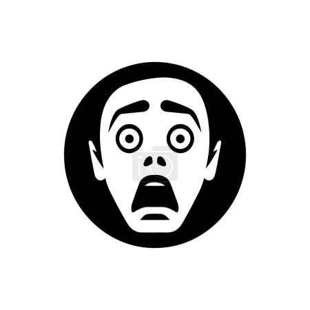 Illustration for Scared expression icon on white background - Royalty Free Image