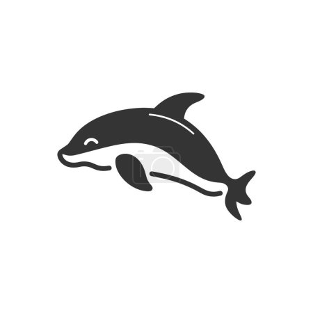 Ilustración de Icono de ballena Beluga sobre fondo blanco - Ilustración simple de vectores - Imagen libre de derechos