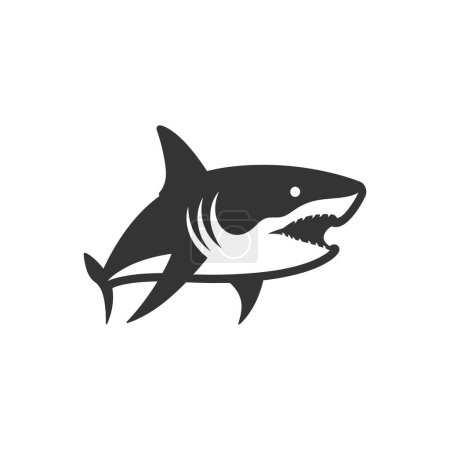 Illustration for White shark Icon on White Background - Simple Vector Illustration - Royalty Free Image