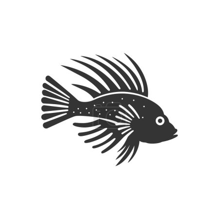 Illustration for Lionfish Icon on White Background - Simple Vector Illustration - Royalty Free Image