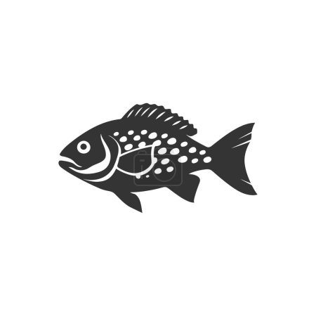 Illustration for Grouper fish Icon on White Background - Simple Vector Illustration - Royalty Free Image