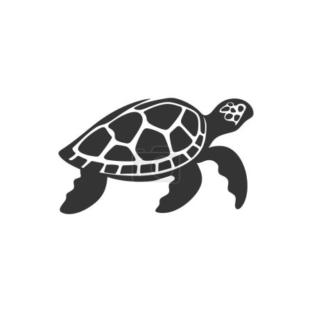 Ilustración de Icono de tortuga marina sobre fondo blanco - Ilustración simple de vectores - Imagen libre de derechos