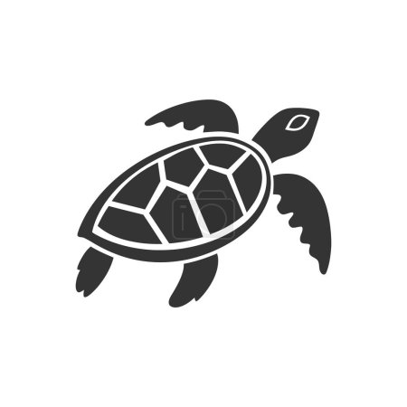 Téléchargez les illustrations : Icône de tortue de mer sur fond blanc - Illustration vectorielle simple - en licence libre de droit