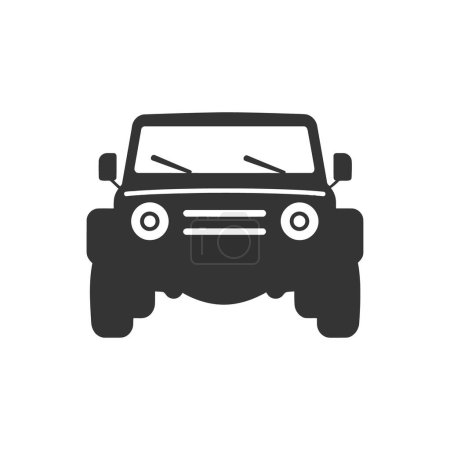 Ilustración de Jeep icono sobre fondo blanco - Ilustración de vectores simples - Imagen libre de derechos
