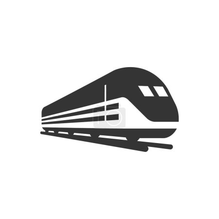 Icono de tren de alta velocidad sobre fondo blanco - Ilustración de vectores simples