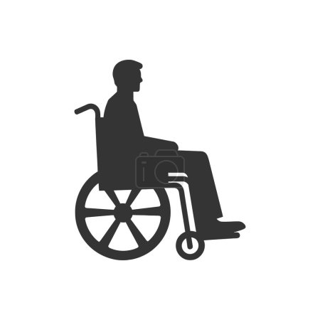 Icono de silla de ruedas sobre fondo blanco - Ilustración vectorial simple