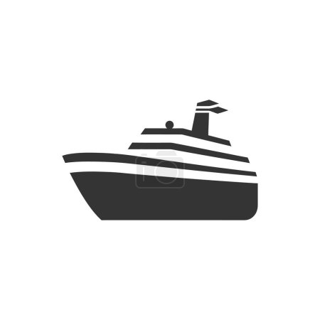Téléchargez les illustrations : Icône de bateau de croisière sur fond blanc Illustration vectorielle simple - en licence libre de droit