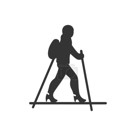 Téléchargez les illustrations : Ski en Laponie Icône sur fond blanc Illustration vectorielle simple - en licence libre de droit